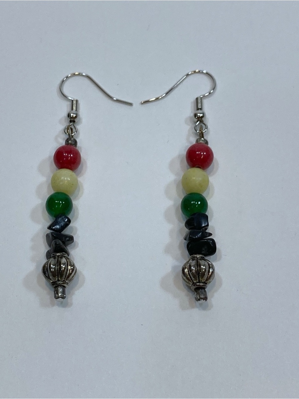 Women’s Rasta reggae hippie gemstone Beaded Dangle Earrings - Picture 3 of 3